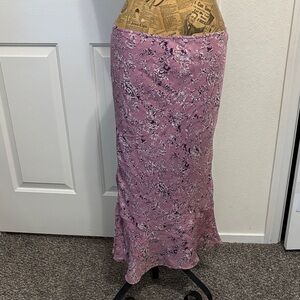 Merona silk skirt midi mauve summer boho casual spring chic Whimsygoth fairycore